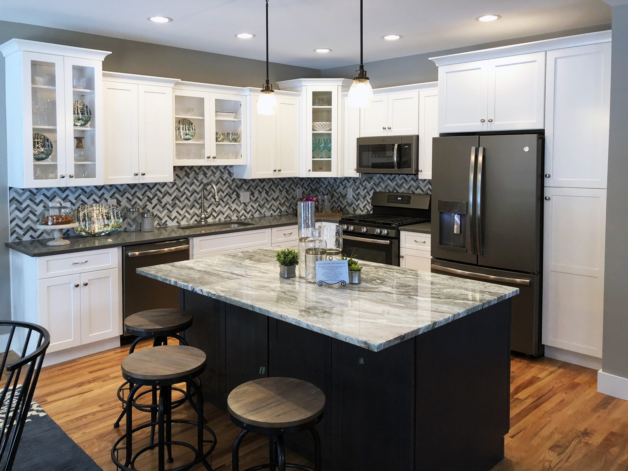 New kitchen in the sales office at Copperbrook Development in Granby, CT