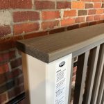 Trex Railing Transcend White Post Sleeve with Trex Transcend 1×6 Gravel Path Top Rail