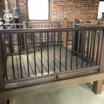 Trex Railing Transcend Crown Top Rail in Vintage Lantern with Aluminum Round Black Balusters