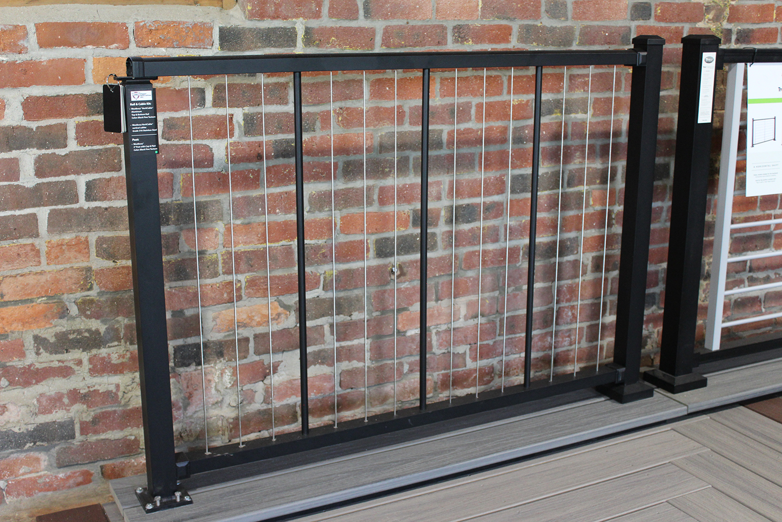 Westbury Railing VertiCable Black Aluminum and Stainless Cable