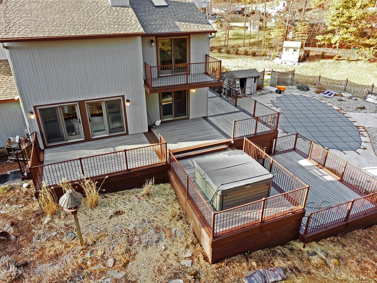 Regan Total Construction rebuilds a multi-level deck in Somers, CT