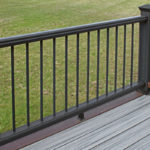 Trex Railing Transcend Crown Top Rail in Black with Round Aluminum Black Balusters