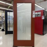 Thermatru Smoothstar S2000XE, Flush Glazed Satin Etch Glass, REEB Finish Mohave Red