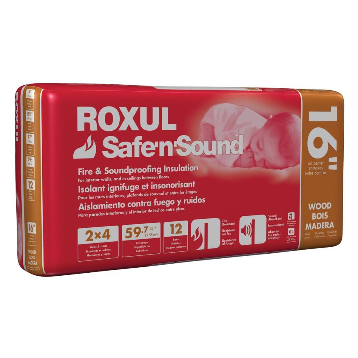 Roxul Unfaced Soundproofing Orange