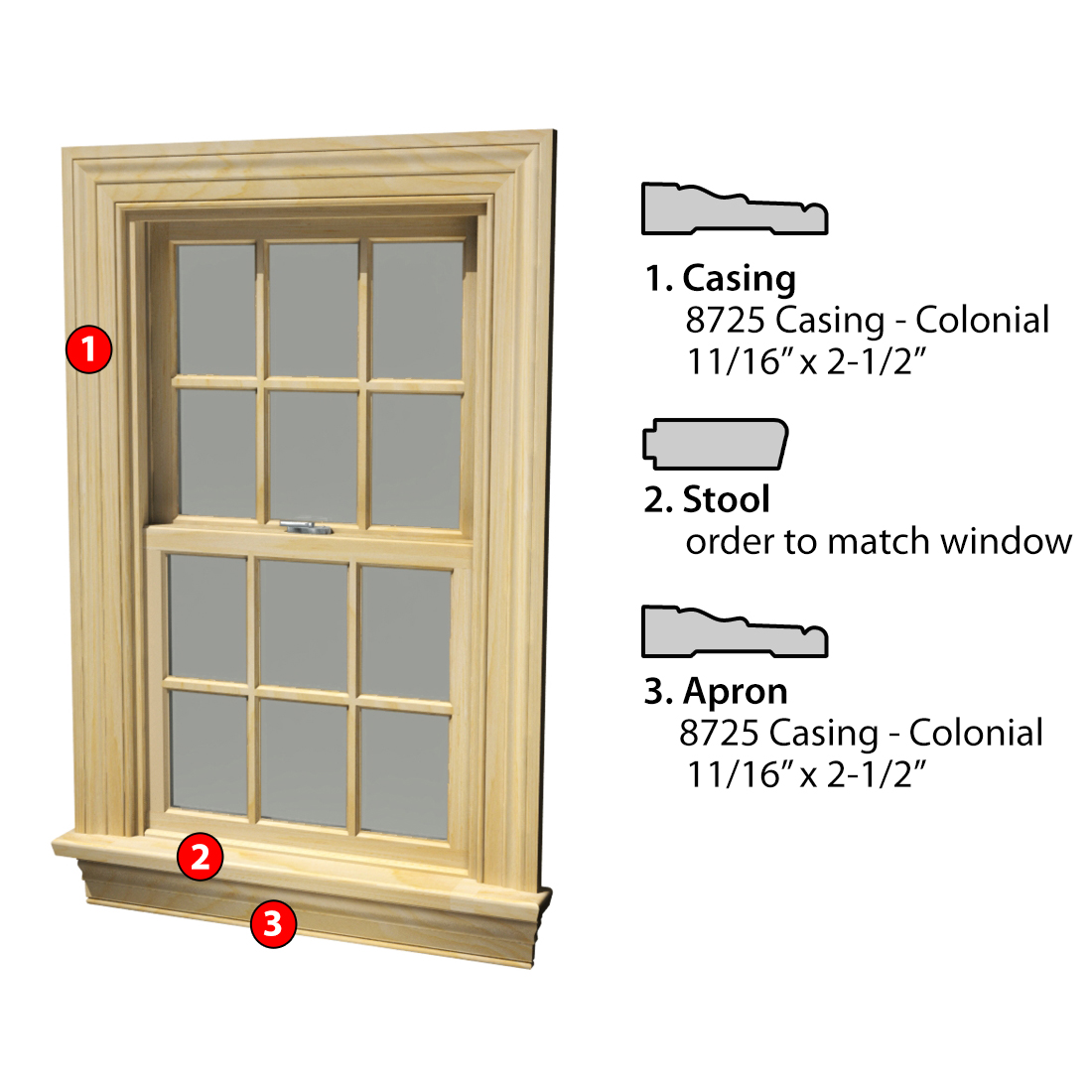 Msg Assembled Window Casing 3SSA 8725