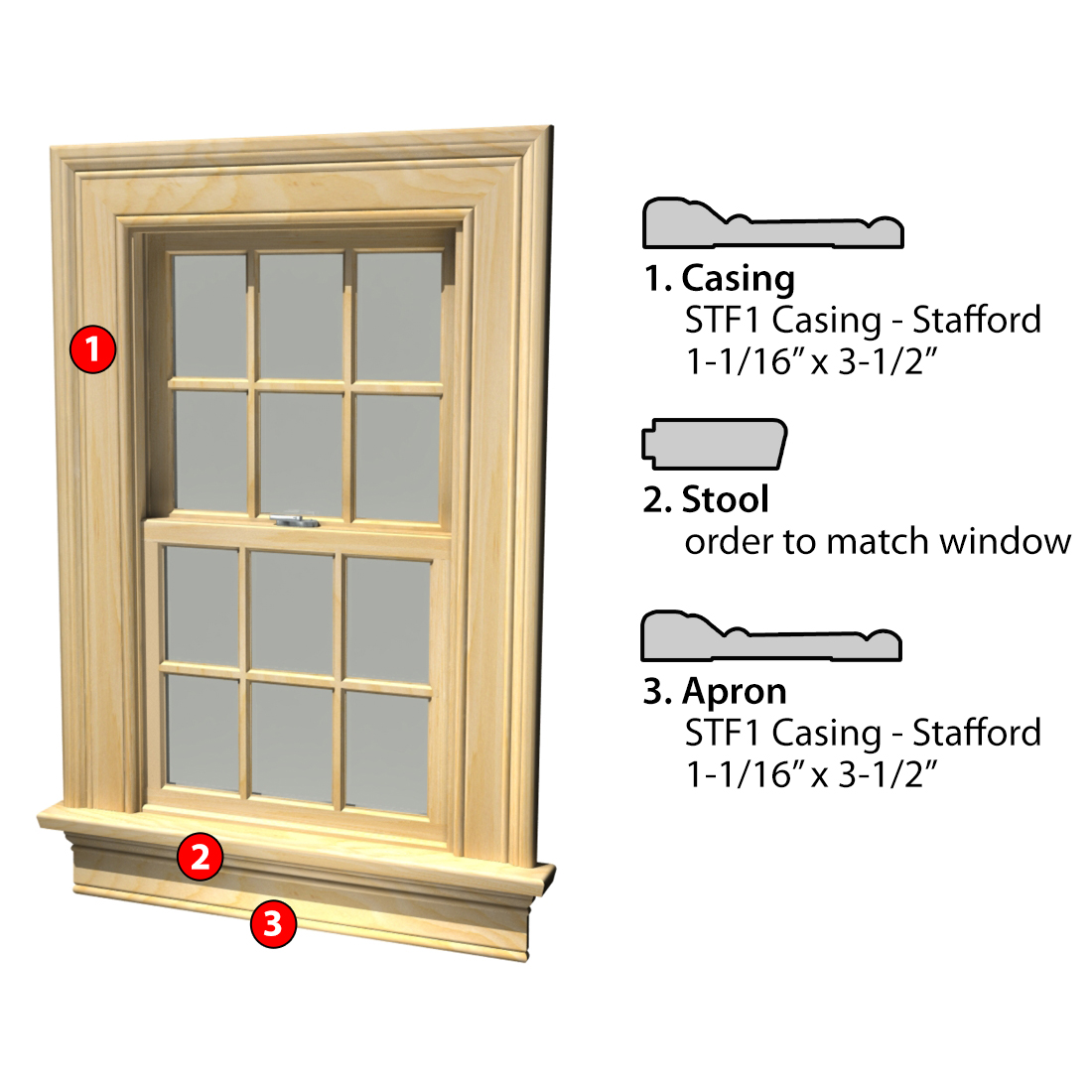 Msg Assembled Window Casing 3SSA STF1