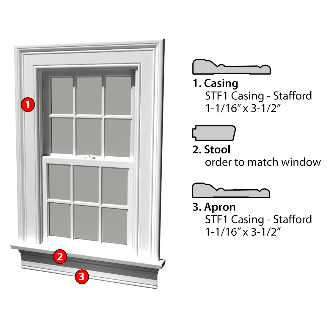 Msg Assembled Window Casing 3SSA STF1