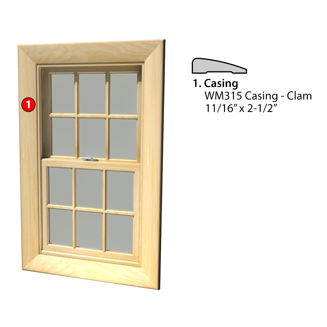 Msg Assembled Window Casing 4S WM315