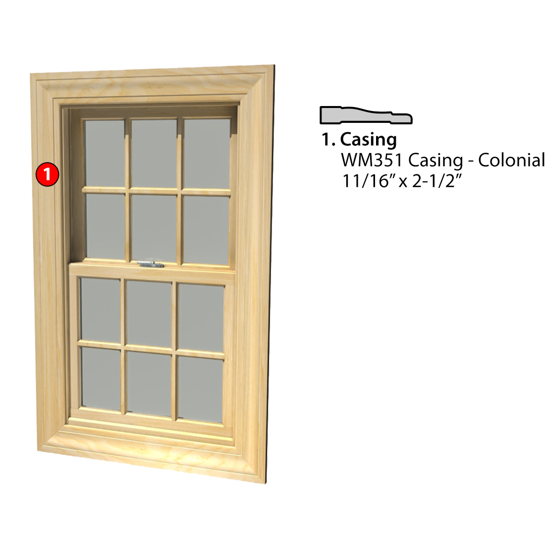 Msg Assembled Window Casing 4SSA WM351