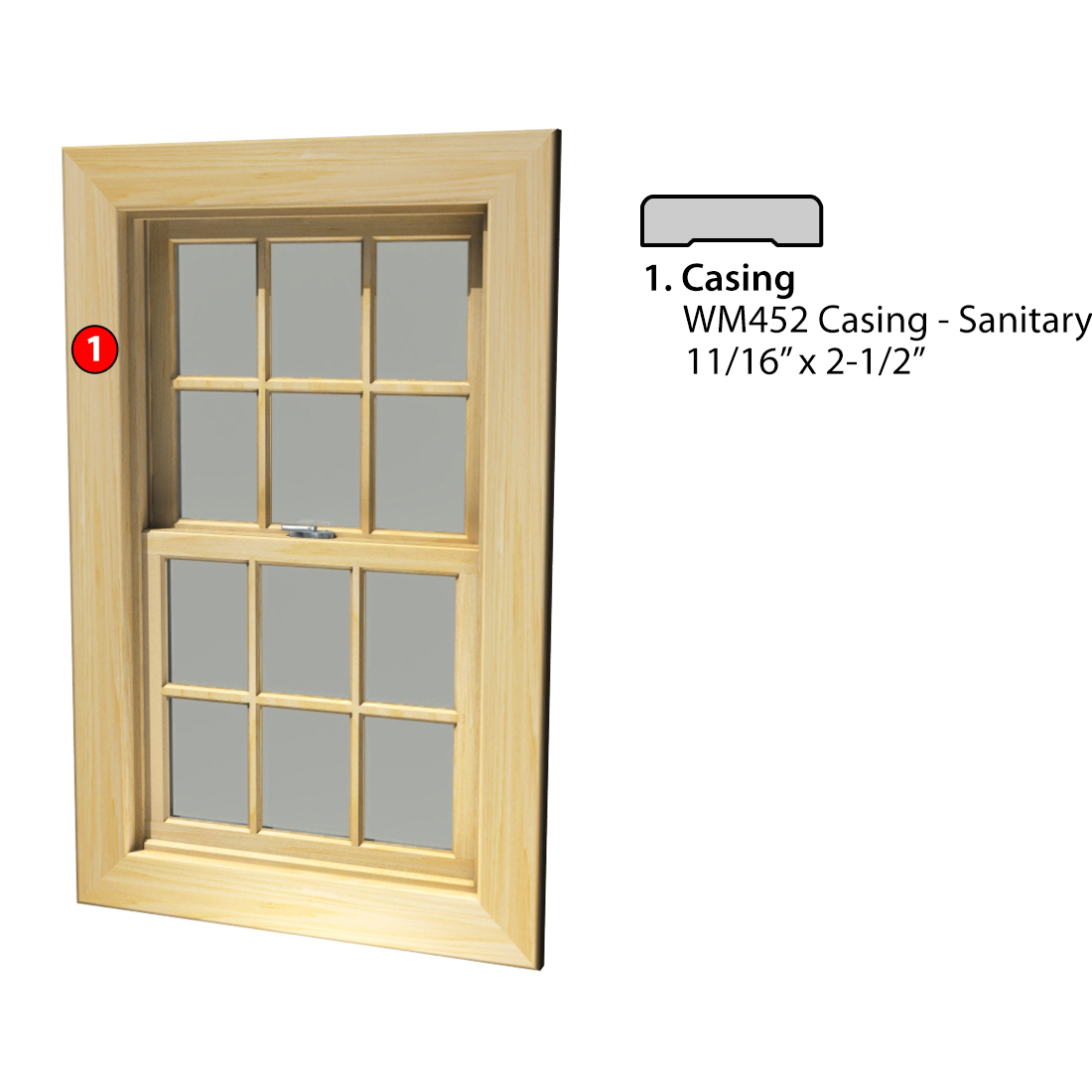 Msg Assembled Window Casing 4S WM452
