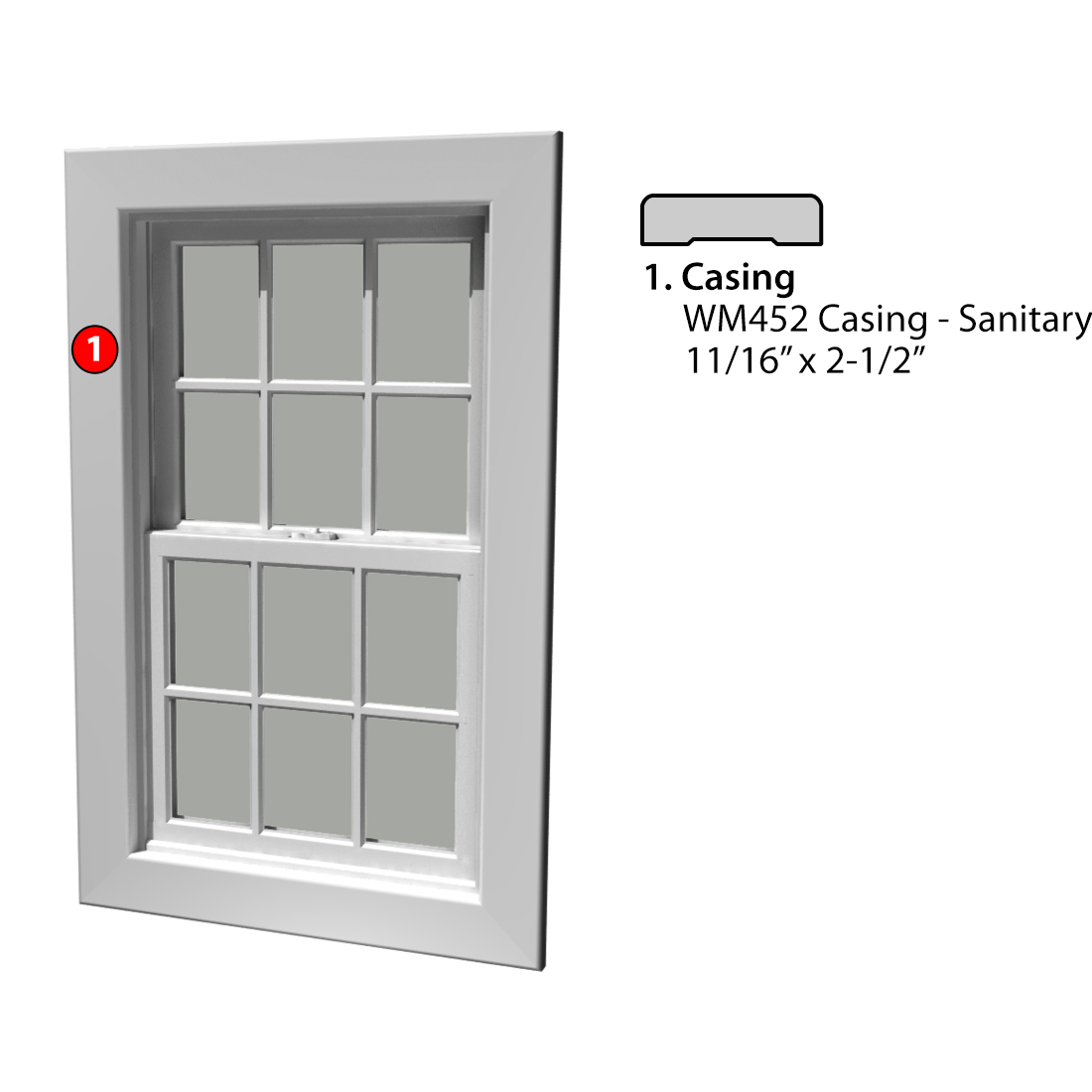Msg Assembled Window Casing 4S WM452